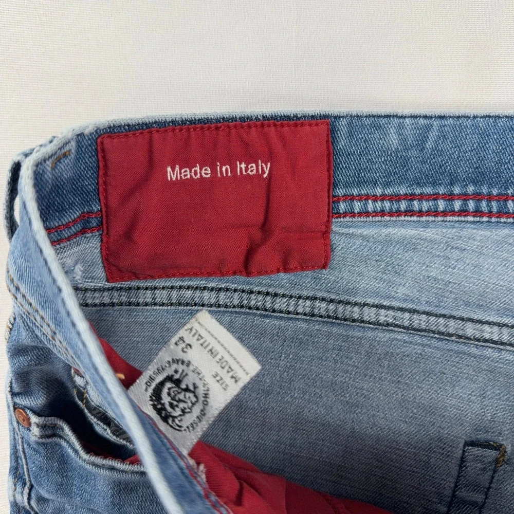 Diesel Tepphar Slim-Carrot Distressed Stretch‎ Blue Jeans Mens 34x32 Italy